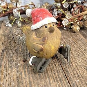Bird with skates holiday decor